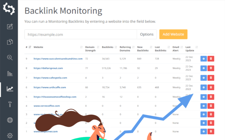 Backlink monitoring